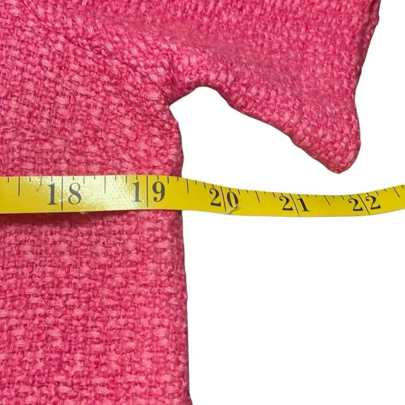 VOY Kennedy Pink Tweed Dress Double Pocket Braid Neck Medium Clueless NWOT - Picture 9 of 11